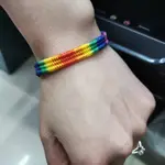 [手工DIY手環] [秒殺款]六色彩虹手鍊純手環手工編織LES驕傲手繩飾品LGBT情侶幸運手繩