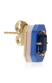 [Minty] 18k Yellow Gold and L'Heure Bleue Ceramic Blue Sapphire Large Single Stud Earring