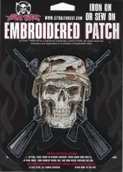 NEW LETHAL THREAT DESERT SOLDIER SKULL EMBROIDERED PATCH 5.5"x6" LT30112