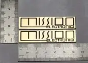 Mission Electronics Speaker Badge Logo Pair Custom Made Brushed Gold
