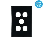 Connected Switchgear GEO 5 Gang Grid Plate Black | PB5B-L