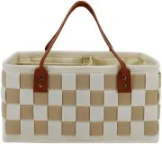 Baby Nappy Caddy Organiser, Woven Felt Large Portable Diaper Bag Organiser fo...