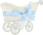 Gatuida Party Woven Baskets Wagon Toy Baby Shower Carriage Stroller Baby Shower Trolly Toys Dried Fruit Serving Basket Baby Shower Stroller Basket Toys for Kids Pp Fruit Tray Child Wooden