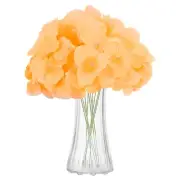 10pcs Artificial Hydrangea Flowers 16" Silk Faux Hydrangea Flower, Orange