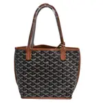 GOYARD 經典防水帆布LOGO雙面肩背托特包(小-棕)