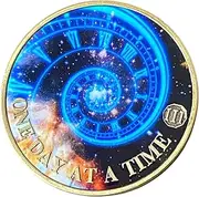 3 Year Time Spiral Universe One Day at A Time Medallion Serenity Prayer Back