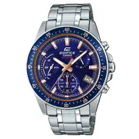 在飛比找蝦皮商城優惠-【CASIO】EDIFICE 奢華金色點綴錶盤不鏽鋼錶(EF