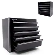 Black Mini Metal Tool Box with 5 Drawers and Top Storage, Portable Tools Stor...