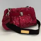 Marc Jacobs Catherine Clutch Red Sequined Quilted Crossbody Bag Frog Italy $2300
