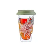 Alex Liddy Banksia Double Walled Glass Travel Mug 350ml