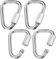 uxcell 4-Pack Quick Chain Link Connector, M12 1/2" 316 Stainless Steel Triangle Locking Repair Chain Links for Swing/Camping/Hiking/Backpack, Twist Key Ring Screw Chain Link [Silver]