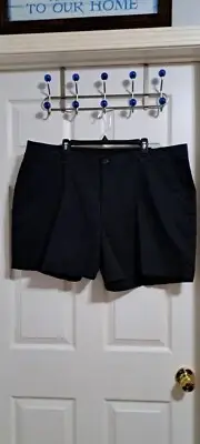 Magellan Plus Size Happy Camper Black Caviar FLEX Bermuda Shorts sz 24 NEW