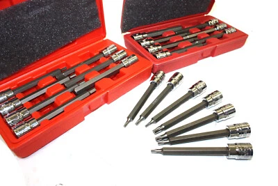 21pc 3/8" DRIVE METRIC SAE 4-1/2" EXTRA LONG SHANK HEX TORX BIT SOCKET SET