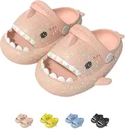 [Generic] Kids Shark Slides Glow in The Dark, Non-Slip Novelty Open Toe Sandals, Cloud Shark Slides, Kids Bathroom Slippers Luminous
