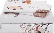 [Yibeizi] Woodland Forest Kids Sheets Set Twin, Fall Animal Print Bedsheets Camper Themed Microfiber Deep Pocket Bed Sheet & Pillowcase Sets 3 Pieces