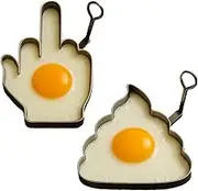Funny Middle Finger Egg Mold, DIY Kitchen Accessories, Unique Shaped Eggs Fired Mold, Egg Molds for Frying, Nonstick Middle FingerMold, Just Crack an Eggs, for Camping Indoor Breakfast Sandwich (A+B)