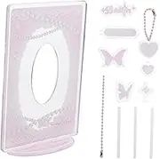Vaguelly Cute Acrylic Display Holder DIY Tabletop Picture Frame for Postcards Compact and Stable Design present for Friends for Home Decor and Events