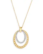 Bloomingdale's Fine Collection Diamond Pave Double Oval Pendant Necklace in 14K Yellow Gold, 0.60 ct. t. w.