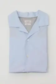 NWT Brunello Cucinelli Men "Easy Fit" Short Sleeve Open Collar Shirt Size M A248