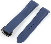[ALMVIS] 20mm 21mm 22mm Curved End Silicone Rubber Watch Band Fit for Pagani Watch Fit for Huawei Fit for GT2 Magic Watch 2 Fit for Honor Fit for Samsung Galaxy Watch S3 S4(Navy Blue 2)