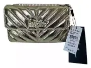 Nicole Miller Gold Quilted Chain Strap Crossbody Small Bag Purse Card Slots NWT