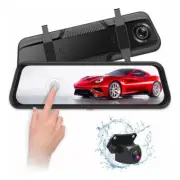 1 set 1080P dual-lens driving recorder 10-inch full-screen rearview mirror HD