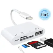 Portable 4 in 1 USB Camera SD TF Card Reader Adapter For iPhone iPod iPad IOS 12