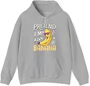 [X.Style] Pretend I'm A Banana Costume Halloween Kids Boys Girls Men ds007 Hoodie Grey 3XL