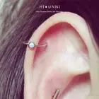 20g Opal helix hoop ring, opal nose hoop, daith ring, rose gold opal tragus hoop