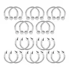 10pc Horseshoe Piercing Hoop Bar Ring Earring Lip Septum Tragus Helix Ball Cone