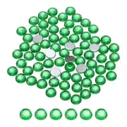 100 Pcs Flat Back Round Acrylic Rhinestones,8mm Green Crystal Rhinestones