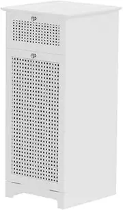 Artiss Laundry Hamper Cabinet, Bathroom Storage 90cm Height Cupboard Side Table Toilet Corner Shelf Storages Cabinets Unit Home Furniture Organiser Accessories, with Drawer and Clothes Basket White