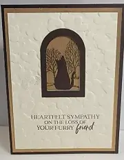 Handcrafted Greeting Card - Pet Sympathy - Cat - Heartfelt Sympathy