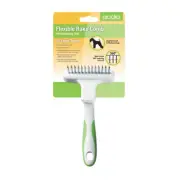 Andis Flexible Rake Comb Spring Loaded Pet Dog Grooming Tool White Green