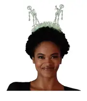 Dangling Glow Skeleton Headbopper - Adult | Plastic | Light Green | 1 Pc.