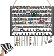 [JXTSDZ] Hanging Jewelry Organizer,Jewelry Storage Rack,Wooden Wall Mounted Earring and Stud Display Rack,Ring Display Rack,Bracelet Rack,Wall Mounted Organizer for Studs, Dangling, Necklace