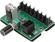 12V 8 Way Case Fan Speed Controller, PWM Fan Hub Controller, CPU Fan Hub PC Fan Controller for 4 Pin 3 Pin 2 Pin CPU Fans