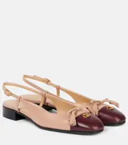 [Valentino Garavani] Valentino Garavani Valet Du Roi leather slingback flats AU 7 multicoloured