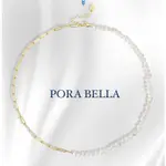 <PORABELLA>925純銀鍍金圓環珍珠鍊條拼接項鍊 淡水珍珠輕奢氣質項鍊 PEARL NECKLACE