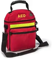 Jipemtra First Aid Bag Backpack, Medical Backpack 1st Aid Bag Empty Small Medical First Aid Bag Only Rescue AED Bag Foldable Pouch Tote First Responder Bag Empty, Red AED for Defibrillator