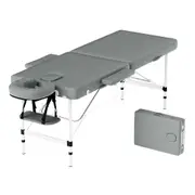 Massage Table Portable Aluminium 2 Fold Massages Bed Beauty Therapy 55cm