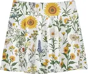 [Caihoyu] Girls Tennis Skirts with Built-in Shorts Flowy Little Girl Skorts with Pockets