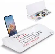 Small Glass Desktop Whiteboard Dry-Erase-Board - Computer Keyboard Stand Whit...