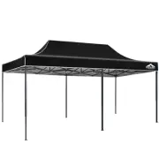 Instahut Gazebo Pop Up Marquee Folding Tent Wedding Outdoor Camping 3x6m Blk New