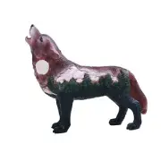 Pacific Trading Howling Big Tree Wolf Figurine 6 Inch Multicolor