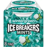 ICE BREAKERS Wintergreen Sugar Free Mints Tins, 1.5 Oz (8 Count)