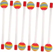 Kisangel 8pcs Rainbow Colored Percussion Mallets for Soft Head Drum Sticks Easy Grip Music Instrument Accessories for Xylophones and More