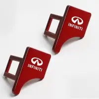 在飛比找Yahoo!奇摩拍賣優惠-1 件紅色金屬汽車安全帶插頭閂鎖汽車標誌座椅報警器停止器適用