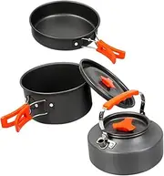 BESPORTBLE Travel-Friendly Cooking Pot Set Outdoor Camping Kit Non-Stick Pan Kettle Pot Perfect for Hiking Picnics Campsites