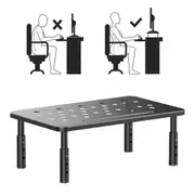 3 Height Adjustable Monitor Riser Laptop Printer Computer Stand Desktop Shelf
